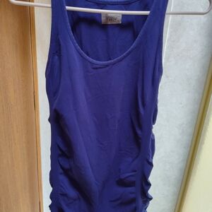 Athleta Blue Ruched Sleeveless Tank Top